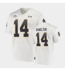 Men Notre Dame Fighting Irish Kyle Hamilton Replica White College Football Playoff Jersey