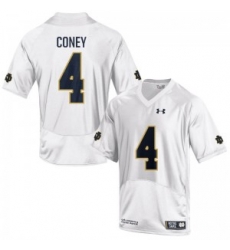 Men Under Armour 4 Replica White Tevon Coney Notre Dame Fighting Irish Alumni Football Jersey