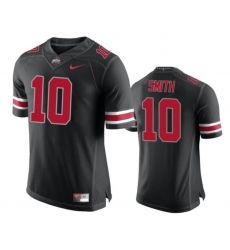 Men's Ohio State Buckeyes #10 Troy Smith College Football Jersey Black Red