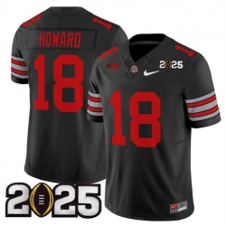 Men's Ohio State Buckeyes #18 Will Howard Black 2025 CFP Final Patch F.U.S.E. Vapor Limited Stitched Football Jersey