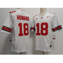 Ohio State Buckeyes  #18 Will Howard White  F U S E Jersey