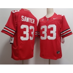 Ohio State Buckeyes #33 Jack Sawyer Red Stitched NCAA Football Jersey