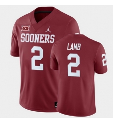 Oklahoma Sooners Ceedee Lamb Crimson Home Men'S Jersey