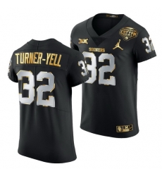 Oklahoma Sooners Delarrin Turner Yell Black 2020 Cotton Bowl Classic Golden Edition Jersey