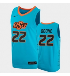 Men Oklahoma State Cowboys Kalib Boone College Basketball Blue Jersey