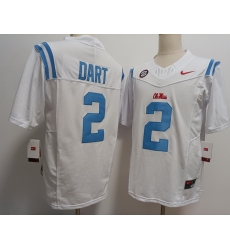 Ole Miss Rebels #2 Jaxson Dart White Blue F U S E Jersey