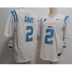 Ole Miss Rebels #2 Jaxson Dart White Blue F U S E Jersey