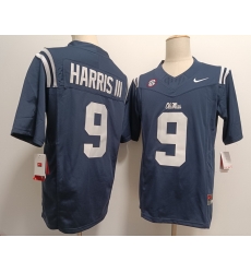 Ole Miss Rebels #9 Tre Harris III Navy F U S E Jersey