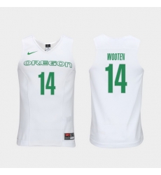 Men Oregon Ducks Kenny Wooten White Elite Authentic Performance College Basketball Jersey