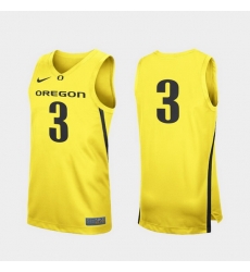 Men Oregon Ducks Yellow Replica College Basketball Jersey 0A