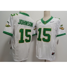 Oregon Ducks #15 Tez Johnson White  Reflect