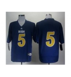 Ncaa Fighting Irish Menti Te o #5 Blue Embroidered Jerseys