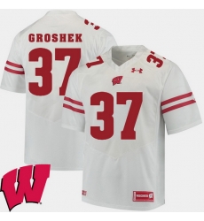 Men Wisconsin Badgers Garrett Groshek White Alumni Football Game Ncaa 2018 Jersey