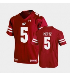 Men Wisconsin Badgers Graham Mertz Replica Red Football Jersey