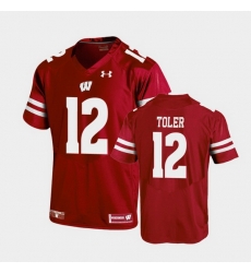 Men Wisconsin Badgers Titus Toler Replica Red Football Jersey