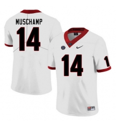 Men #14 Jackson Muschamp Georgia Bulldogs College Football Jerseys Sale-White