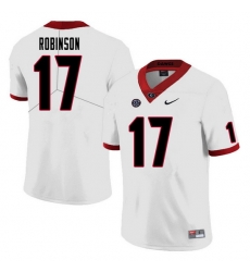 Men #17 Justin Robinson Georgia Bulldogs College Football Jerseys Sale-White