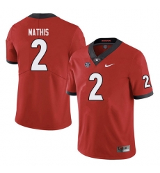 Men #2 D'Wan Mathis Georgia Bulldogs College Football Jerseys red