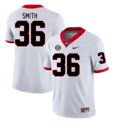 Men #36 Colby Smith Georgia Bulldogs College Football Jerseys Stitched-White