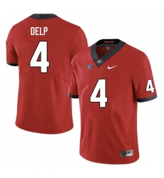 Men #4 Oscar Delp Georgia Bulldogs College Football Jerseys Sale-Red Anniversary