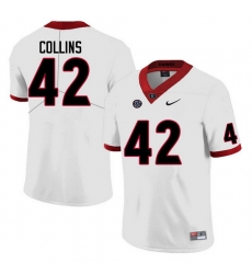 Men #42 Graham Collins Georgia Bulldogs College Football Jerseys Sale-White Anniversary