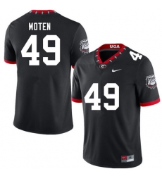 Men #49 Jamier Moten Georgia Bulldogs College Football Jerseys Sale-100th Anniversary