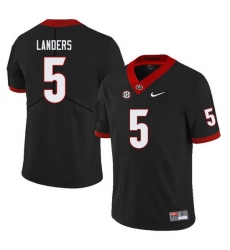 Men #5 Matt Landers Georgia Bulldogs College Football Jerseys Sale-Black