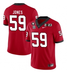 Men #59 Broderick Jones Georgia Bulldogs 2022-23 CTP National Championship Football Jerseys