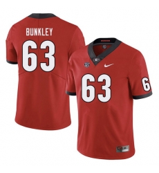 Men #63 Brandon Bunkley Georgia Bulldogs College Football Jerseys Sale-Red