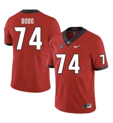 Men #74 Drew Bobo Georgia Bulldogs College Football Jerseys Sale-Red