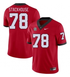 Men #78 Nazir Stackhouse Georgia Bulldogs College Football Jerseys Stitched-Red