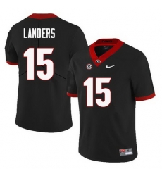 Men Georgia Bulldogs #15 Matt Landers College Football Jerseys Sale-Black