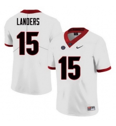 Men Georgia Bulldogs #15 Matt Landers College Football Jerseys Sale-White