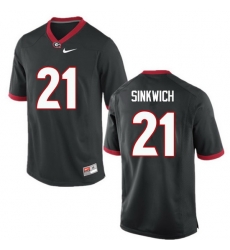 Men Georgia Bulldogs #21 Frank Sinkwich College Football Jerseys-Black