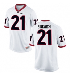 Men Georgia Bulldogs #21 Frank Sinkwich College Football Jerseys-White