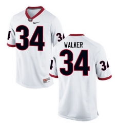 Men Georgia Bulldogs #34 Herschel Walker College Football Jerseys-White