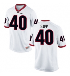 Men Georgia Bulldogs #40 Theron Sapp College Football Jerseys-White