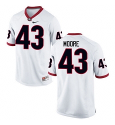 Men Georgia Bulldogs #43 Nick Moore College Football Jerseys-White