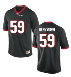 Men Georgia Bulldogs #59 Matthew Herzwurm College Football Jerseys-Black