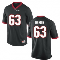 Men Georgia Bulldogs #63 Sage Hardin College Football Jerseys-Black