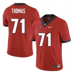 Men Georgia Bulldogs #71 Andrew Thomas College Football Jerseys Sale-Red