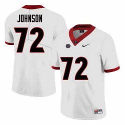 Men Georgia Bulldogs #72 Netori Johnson College Football Jerseys Sale-White