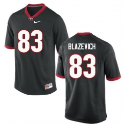 Men Georgia Bulldogs #83 Jeb Blazevich College Football Jerseys-Black