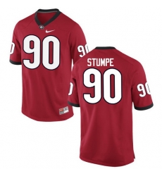 Men Georgia Bulldogs #90 Tanner Stumpe College Football Jerseys-Red