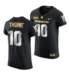 Michigan State Spartans Payton Thorne 2021 22 Golden Edition Limited Football Black Jersey