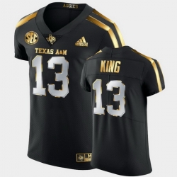 Men Texas A&M Aggies Haynes King Golden Edition Black Authentic Jersey