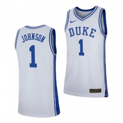 Duke Blue Devils Jalen Johnson White Replica Men'S Jersey