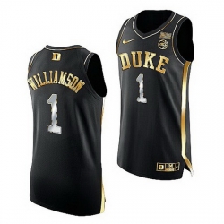 Duke Blue Devils Zion Williamson Black Golden Edition Nba Alumni Jersey