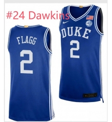 Men Duke Blue Devils Johnny Dawkins #24 Blue Stitched NCAA Jersey