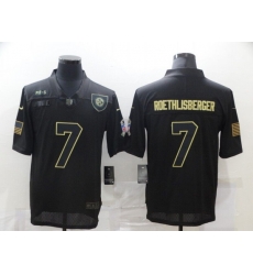 Nike Steelers  7 Ben Roethlisberger Black 2020 Salute To Service Limited Jersey